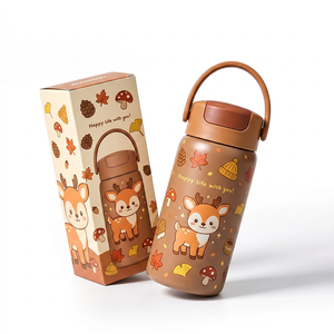 Bouteille isotherme pour enfant <span class=keywords><strong>de</strong></span> 14 oz avec poignée, facile à transporter pour le sport, les campings, les voyages en voiture, l'école, isolation triple couche pour garder les boissons <span class=keywords><strong>au</strong></span> frais - Product Image 4