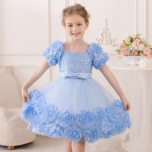 Meninas festa de aniversário lantejoulas crianças traje flor menina dama de honra vestido crianças princesa casamento baile vestidos 3-10 anos - Product Image 5