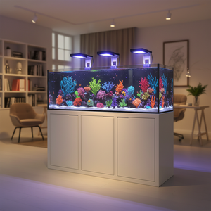 Maßgefertigtes Korallenriff-Fisch-Salzwasser-<span class=keywords><strong>Aquarium</strong></span> aus Eisenarmem Glas, Rotes-Meer-Fischbecken mit Überlauf und Stromversorgungsbox - Product Image 1