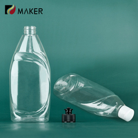 Bouteille en Plastique PET Transparent 500ml pour Savon Liquide, Lave-Vaisselle, Nettoyant Toilette, Lessive ou Produits d'Entretien