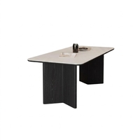 Ensemble de table à manger moderne en bois et marbre de style nordique avec 6 chaises pour salle à manger, restaurant, bar à domicile, appartement, meubles