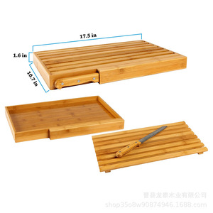 Plateau à pain en bambou Longtai, planche à découper pliable en bois avec bac à miettes, style nordique, usage domestique - Product Image 5