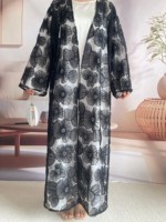 Abaya florale 2026, fabriquée à Dubaï, abaya brodée, kimono islamique, perles florales, élégante et sobre, abaya pour femmes musulmanes de Dubaï