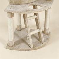 Arbre à chat multi-niveaux gris avec empreintes de pattes, poteaux en sisal, condo et perchoir en peluche avec jouet suspendu, mobilier d'intérieur pour chatons