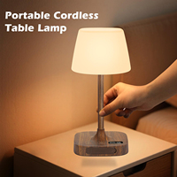Lampe de table LED moderne portable sans fil 4000 mAh en ABS, rechargeable, avec contrôle tactile flexible, étanche IP55, réglable et simple