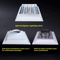 Vente en gros de stores d'air de retour de climatisation centrale en alliage d'aluminium diffuseur de sortie d'air à double couche