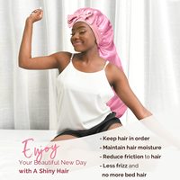 Logo personnalisé de haute qualité grande cravate extensible réglable Polyester Satin bonnet de sommeil pour femmes bande élastique Satin Bonnet de sommeil