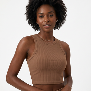 Women Knitted Tank <b>Tops</b> 100% Cotton Eco-Friendly Soft Breathable Summer OEM Manufacturer Bulk Wholesale Streetwear Activewear - Product Image 1