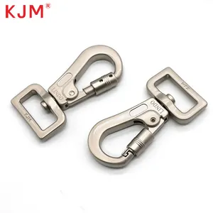 KJM Customized Heavy Duty Zinc Alloy Metal Buckles Pet Leash Hardware Dog Pet Leash Harness Safety Swivel Snap Hook