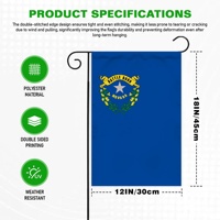 Drapeau de Jardin Personnalisé en Gros 12x18 Pouces Double Face États-Unis Nevada Étoile Argentée Ruban de Sauge Design Drapeau de Porche Extérieur