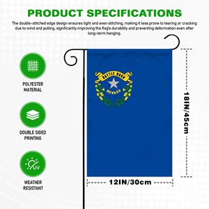 Wholesale Custom 12x18 Inch Garden Flag Double Sided USA Nevada Silver Star Sagebrush Ribbon Design Outdoor Porch Flag - Product Image 3