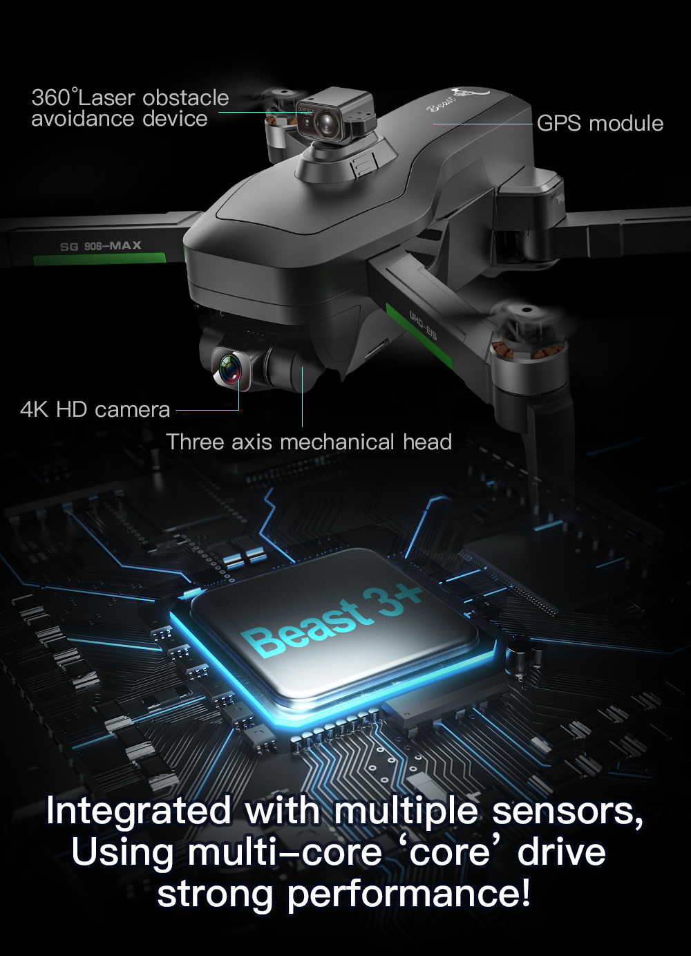 ZLL SG906 MAX1 3KM GPS Drone: 4K Camera, 3-Axis Gimbal, Obstacle
