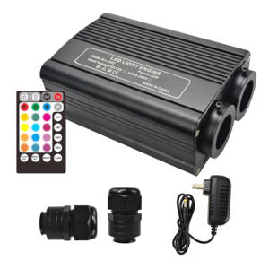 32W Dual Port Music Controlled LED Light Engine, RGB Fiber Optic Driver for Star Ceiling Lighting - Product Image 1
