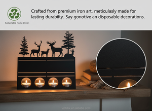 Porte-bougie pliable artisanal en fer Gliway, centre de table durable, cadeau attentionné pour la fête des pères - Product Image 3