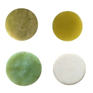 Custom Made Dark Green Jade Stone Lumbar Support Seat <b>Cushion</b> With Magnetic <b>Round</b> Discs 25x7mm - Product Image 1
