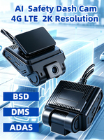 Caméra embarquée 2K 3 canaux IA avec ADAS, DMS, BSD, enregistreur GPS, détection de fatigue et identification faciale du conducteur, garantie 1 an pour fourgons de livraison, OEM&ODM 4G CAT4