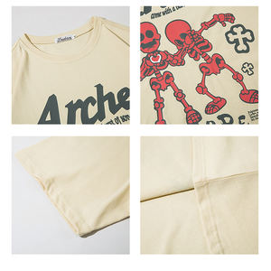 T-shirt Casual Unisex <span class=keywords><strong>di</strong></span> nuovo stile t-shirt con stampa <span class=keywords><strong>di</strong></span> lettere in <span class=keywords><strong>filo</strong></span> spinato ASSC t-shirt girocollo allentata - Product Image 4