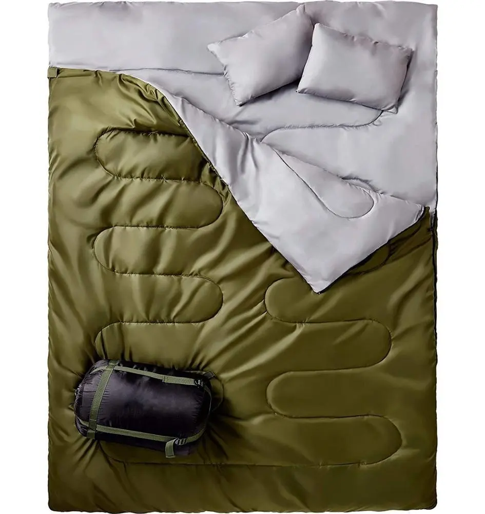 Ligero 2 Persona impermeable bolsa de dormir para adultos o adolescentes en clima frío