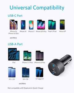 Anker USB-C In- 35W 2-Port Type C USB โทรศัพท์ในรถยนต์ PD ชาร์จเร็วแบบพกพาสำหรับ A2732 35W ประเภทซีสำหรับ - Product Image 6