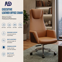 Chaise de bureau de direction moderne de luxe à dossier haut en cuir PU, ergonomique, pivotante, avec base chromée, pour hôtel, bureau commercial ou à domicile