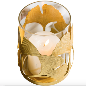 Ginkgo Lá Trang Trí Cốc Thủy Tinh Hình Người Giữ Nến - Product Image 1