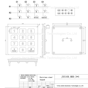 Tùy chỉnh 12 phím thép không gỉ 304 LED chiếu sáng backlit Bàn phím IP65 - Product Image 3