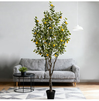 Arbre de citron artificiel hautement réaliste avec structure en fer, 100-200 cm, plante bonsaï verte artificielle pour intérieur et extérieur, décoration de salon