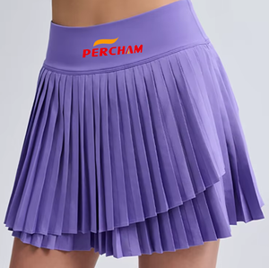 Jupe de tennis pour femmes, jupe de golf, taille haute, sans bande antidérapante, jupe plissée avec poche à balle, short d'athlétisme d'entraînement - Product Image 1