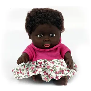 Muñeca africana de moda negra de goma de 16 pulgadas, muñeca de moda negra de plástico