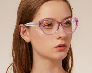 Monturas Ópticas de Acetato con Diseño Geométrico de Ojo de Gato, Personalizables, de Lujo, Transparentes, con Cristales Claros, 6 Colores, OEM/ODM - Product Image 4