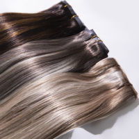 Extensions de cheveux naturels Remy lisses et soyeux en gros, mèches de cheveux vierges bruns et blonds, tissage de cheveux humains double drawn pour salon
