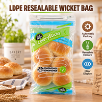Sacs d'emballage pour pain en LDPE refermables imprimés sur mesure avec fermeture éclair, sacs à soufflet pour la présentation de pains au levain