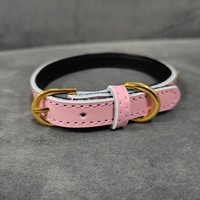 Collier de chien en cuir véritable personnalisé de qualité supérieure PU modèle solide personnalisable accessoire pour animaux de compagnie