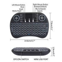 Clavier sans fil miniature rétroéclairé en gros, anglais, russe, espagnol, souris aérienne 2,4 G, télécommande, pavé tactile pour Android TV Box, ordinateur I8