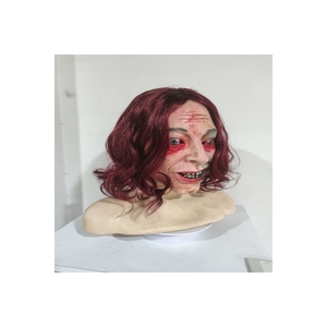 Venta directa de fábrica Scary Realistic Spooky Design Máscara de fanáticos de la película de terror para Evil <span class=keywords><strong>Dead</strong></span> Rise Mask <span class=keywords><strong>Red</strong></span> Hair - Product Image 6