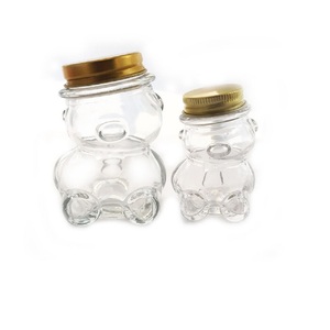 40Ml 80Ml 160Ml 320Ml Glass Candy Jar Honey <strong>Bear</strong> <strong>Bottle</strong> With Lid Cap - Product Image 1