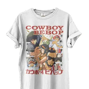 All Over Print Clothes Cowboy Bebop T shirt Anime Print Clothes Manga Crewneck Shirts Men Custom Logo Shirt Low Price Wholesale