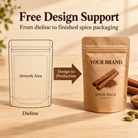 Sachet en papier kraft biodégradable anti-odeur avec fermeture éclair, personnalisable avec logo, pour snacks, bonbons, café, aliments – Idéal pour l'export.