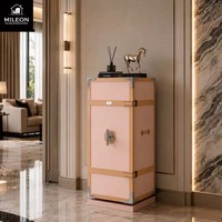 Coffre-fort de style vintage en cuir, haute sécurité, antivol, pour le rangement de bijoux et d'objets de valeur