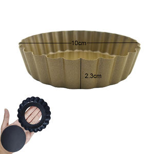 AOLIJUE-sartén antiadherente de acero al carbono, 4 pulgadas, con patrón de encaje redondo, Mini molde para tartas y huevos con fondo extraíble - Product Image 2