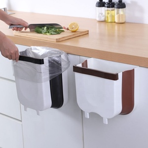Hanging Trash Can with Lid for Kitchen Cabinet Door or Under Sink Kitchen Compost Bin Countertop Mountable Trash Can