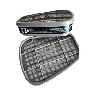 OEM-6001 Silicone Respirator hidung, dapat digunakan kembali 3 lapisan 7-in-1 masker Gas Cartridge Filter penggunaan industri katup pernapasan dapat disesuaikan - Product Image 4