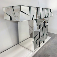 Console moderne minimaliste en verre miroir, style européen, pour entrée, couloir, cloison de séparation, meuble de salon