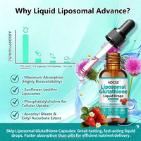 Complément de glutathion liposomal en gouttes liquides 1750 mg, Super Glutathion 5-en-1, favorise le blanchiment de la peau et la détoxification du foie