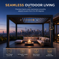 Pergola électrique à lames orientables en alliage d'aluminium, résistante à la neige, sur mesure pour les zones de loisirs sur les toits d'hôtels