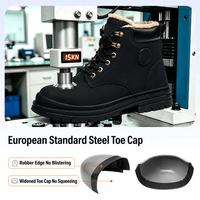 Chaussures de sécurité pour hommes à embout d'acier, doublure chaude en peluche, bottes de travail hiver antidérapantes et anti-perforation pour usine et chantier
