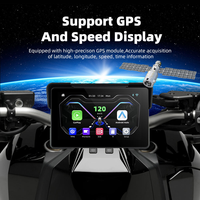 GPS sans fil 7 pouces pour moto avec CarPlay et Android Auto, navigation, double caméra embarquée 1080P, TPMS, télécommande, support magnétique BT