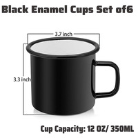 Taza de Hierro Fundido Esmaltada de 4oz con Tapa, Personalizada con Impresión de Alta Calidad, Apta para Alimentos y Ecológica