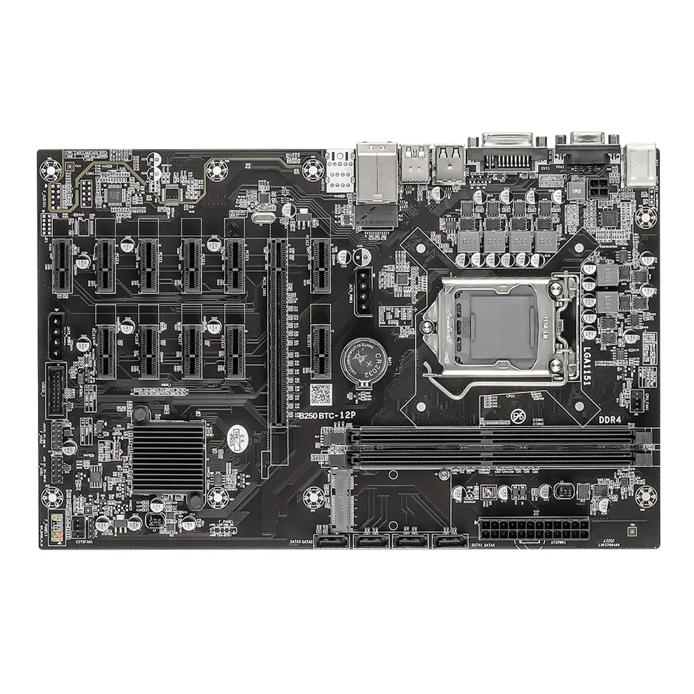 Scheda madre B250 12 PCIE PCIe X1 PCI-E X16 LGA 1151 DDR4 SATA mSATA USB 3.0 VGA DVI-I per 12 schede grafiche