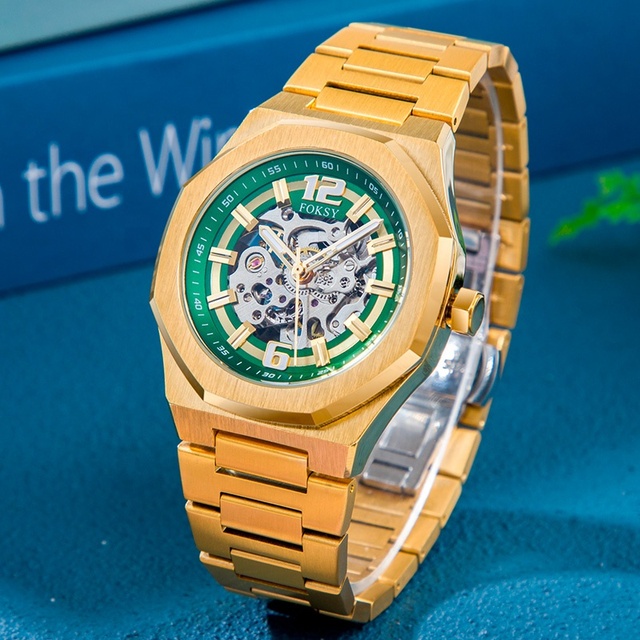 Factory Wholesale Fashion Private Label Original Luxury Oem Custom Logo Movet Skeleton Wrist Automatic Mechanical Watch for Men
